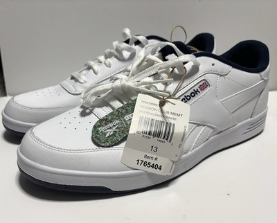 NEW Reebok Mens Club MEMT Sports Sneaker White Navy Leather Casual Shoes  Size 13