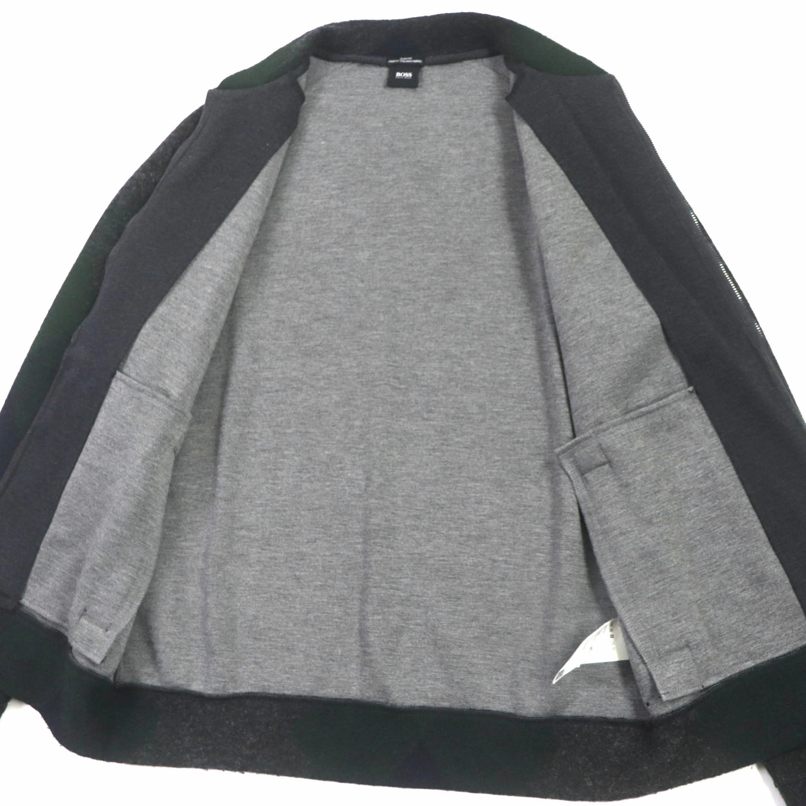 HUGO BOSS Men's Slim Fit Finest Italian Fabric Argyle Wzip Blouson Green Navy S thumbnail 4