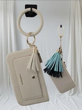 Mossruta Coin Pouch & Nanette Lepore Bracelet Wristlet Tasseled Lot Leather New 