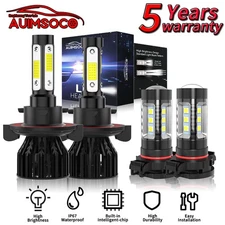 Fit For Jeep Wrangler 2010-2020 9008 H16 LED Headlight Bulbs Super Bright White