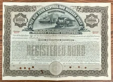 The New York Central and Hudson River Railroad Company 1912 Bond Certificate