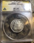 1868 S Seated Liberty Silver Quarter 25c RARE ANACS VF 25 Details
