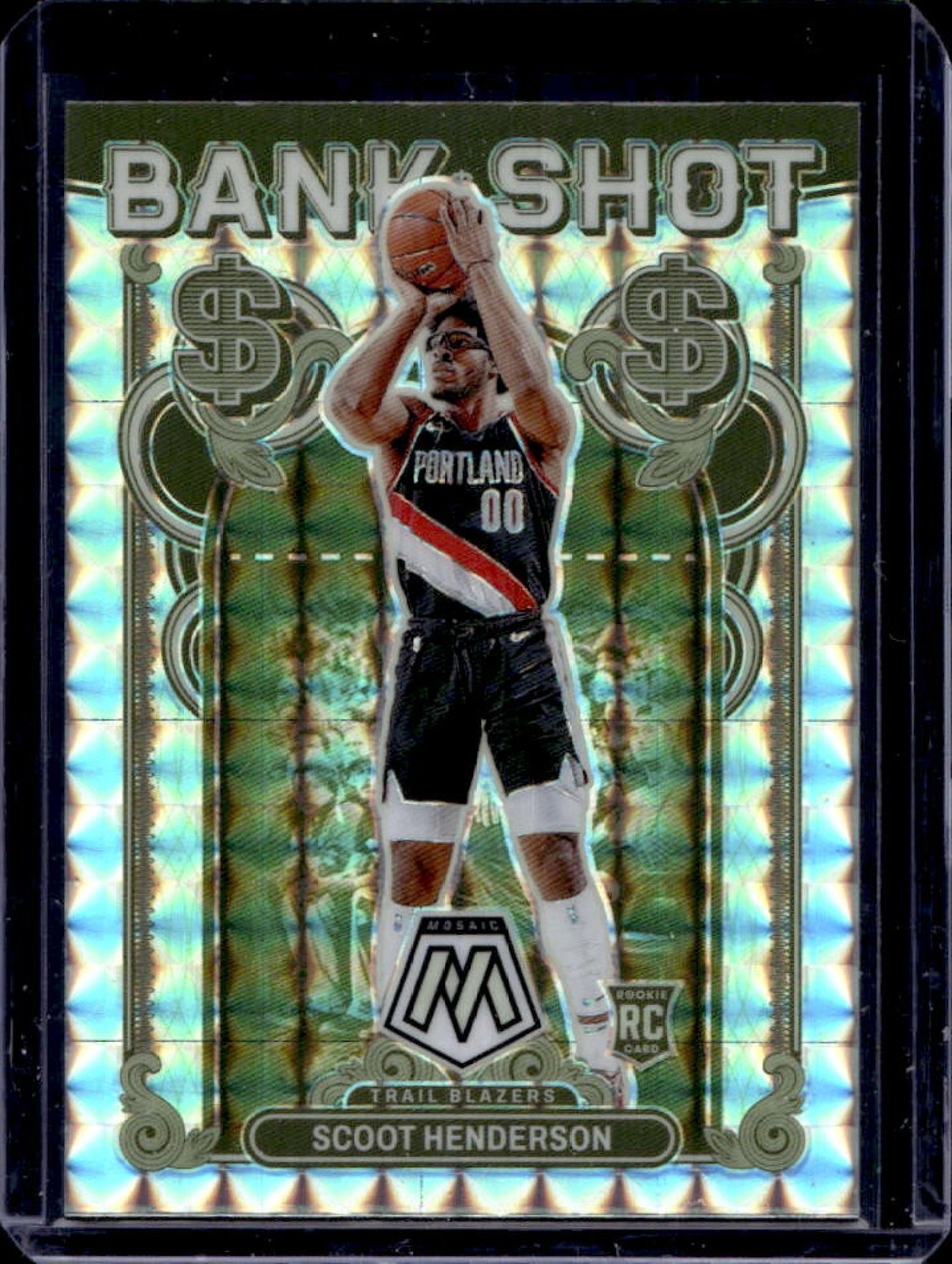 2023-24 Mosaic Scoot Henderson Bank Shot RC Mosaic Prizm #18 Trail Blazers