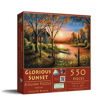 SunsOut Glorious Sunset 550 pc Thanksgiving Jigsaw Puzzle