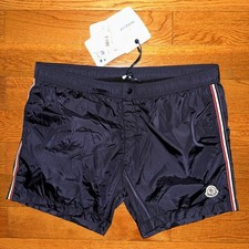 NWT Moncler Men's Classic Side-Stripe Swim Shorts