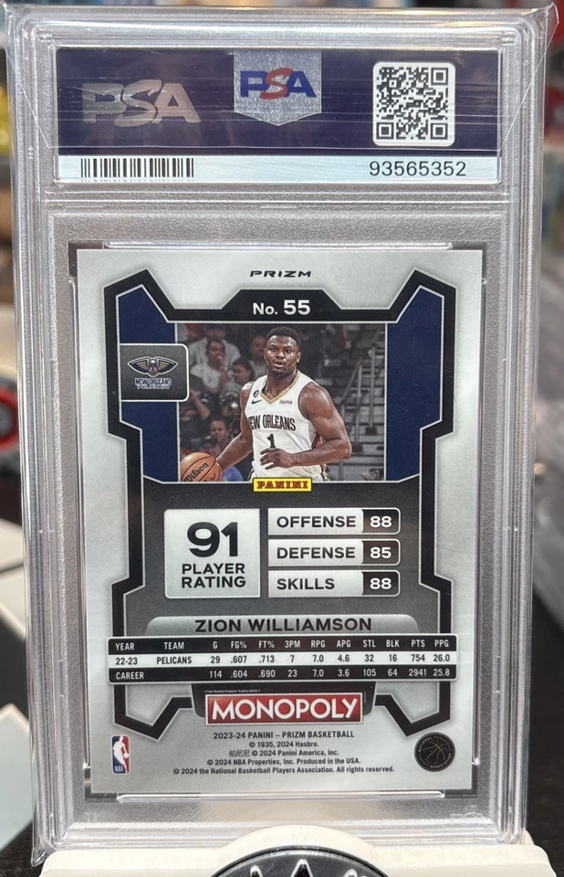 2022 Prizm Monopoly Zion Williamson Handshake Deal PSA 10 Pop 1 !!! - Image 2 of 2