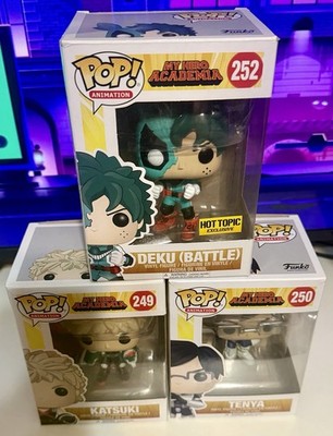 Funko Pop! My Hero Academia Deku (Battle) #252, Katsuki #249, Tenya #250 Bundle