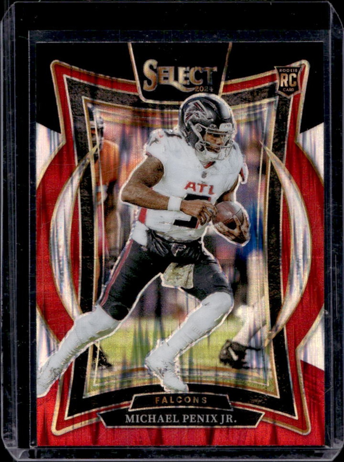 2024 Select Michael Penix Jr. Concourse RC Black and Red Prizm Shock #80 Falcons