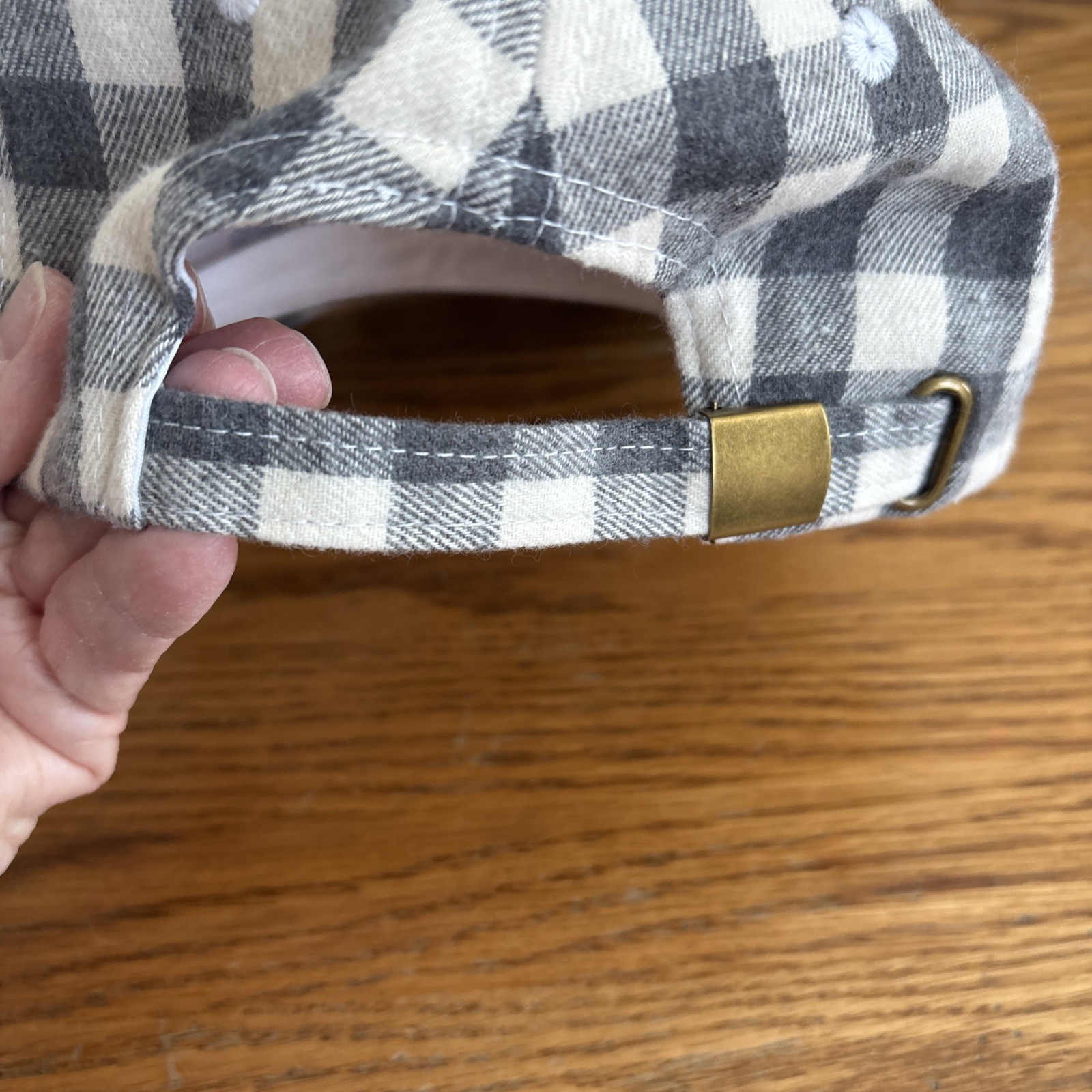 Cocus Pocus Adjustable Gray Plaid Baseball Cap - image 8