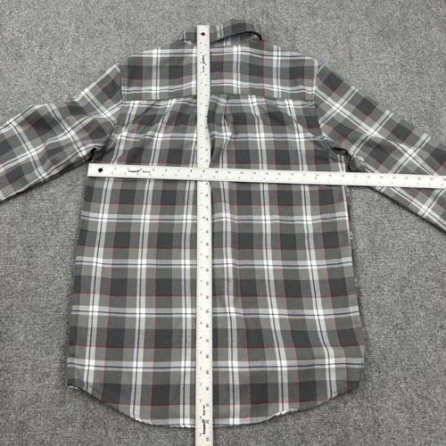 Born Scum Count Me Out Flannel Shirt Mens Small Gray Plaid Long Sleeve image 13