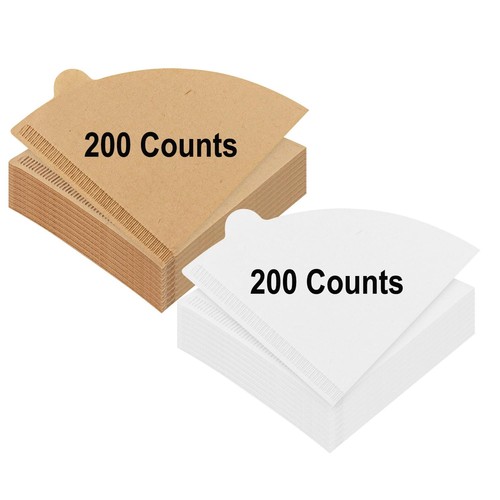 Krijuess 400 Counts Cone Coffee Filters V01, Disposable Unbleached Natural Co...