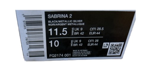 Nike Sabrina 2 verspiegelte Basketballschuhe Damen 11,5/Herren 10 schwarz FQ2174-001 - Bild 5 von 5