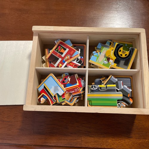 Melissa And Doug Vehicles 4-in-1 Wooden Jigsaw Puzzles In A Storage Box (48 Pcs) - Picture 4 of 6