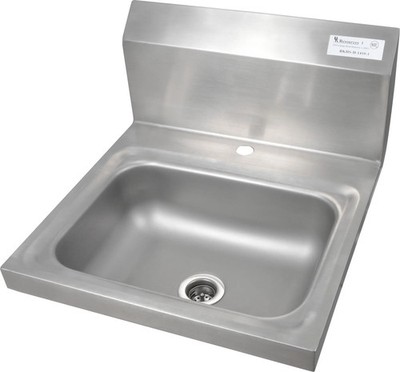BK Resources BKHS-D-1410-1 Stainless Deck Mount Hand Sink 14'' x 10'' Drain NSF