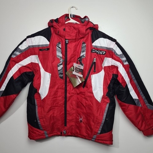 ๐จ Spyder X Static Ski Jacket XL + Pants L Red Black Dermizax EV Snow Set Hooded - Picture 4 of 24