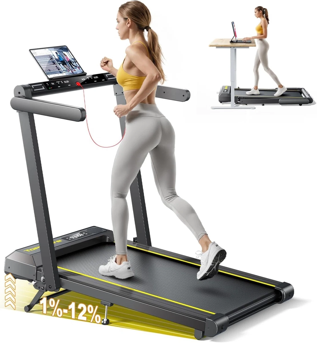 Tapis Roulant électrique CITYSPORTS FP-TECH - Pliable, Bluetooth, 10 Km/h, 100kg