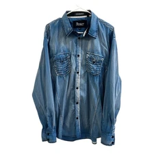 Roar Foundation Edition Mens XL Long Sleeve Blue Button Shirt