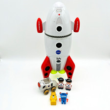 CP Toys Space Mission Rocket Ship Near Complete w Astronaut Figures Rover Aliens