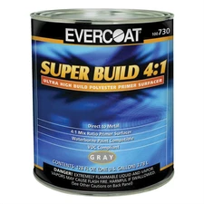 Fibre glass Evercoat 100730 Super Build Polyester Primer, 1 gal Round Can, Gray,