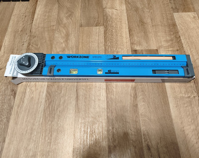 WORKZONE Mesureur d angle universel Winkelmesser 50 cm Libelle metrisch blau