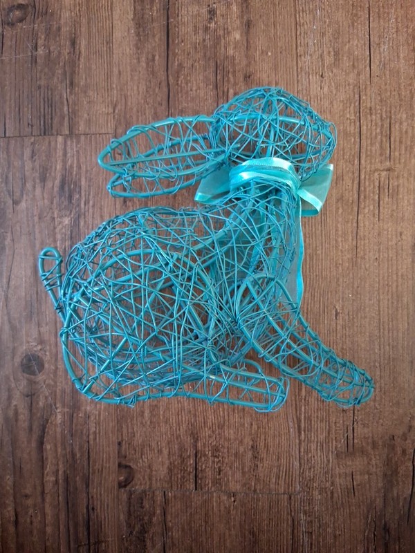 Super Cute Metal Wire Easter Bunny Rabbit Collectible 9" 