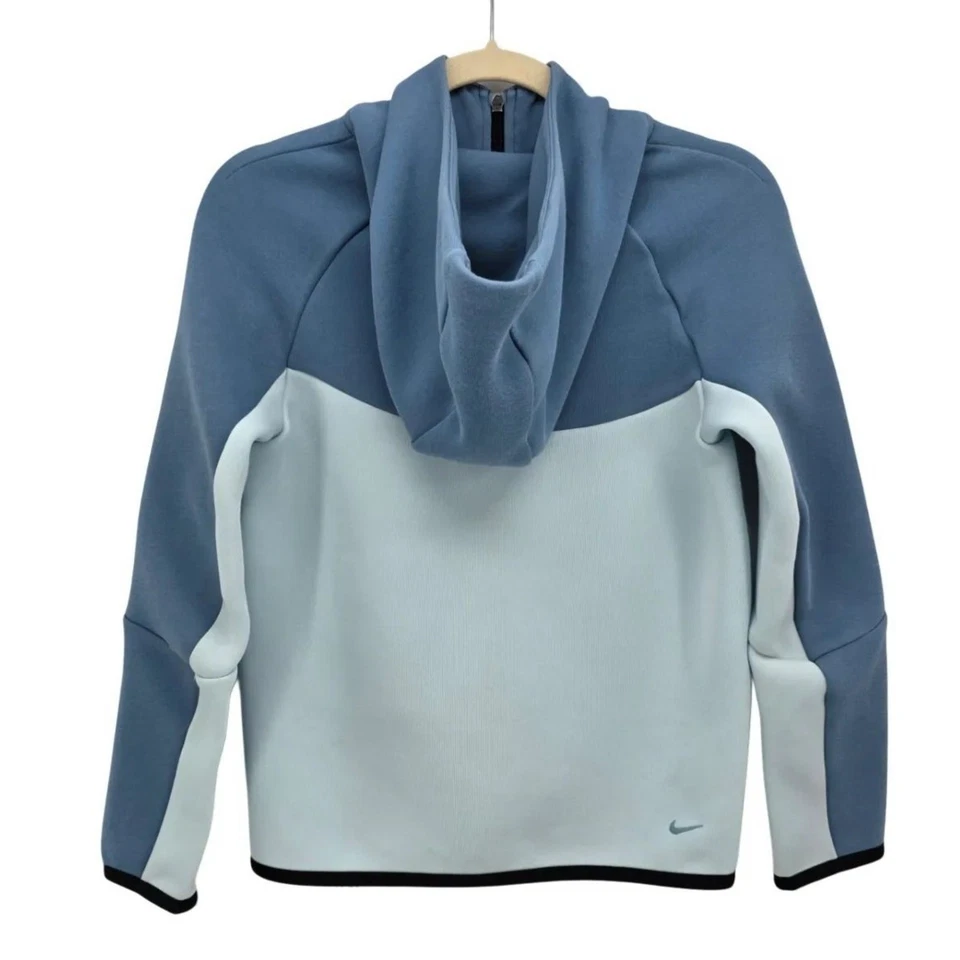 Nike Youth Large Tech Fleece Full Zipper Hoodie Blue Black Pockets Child - Image 4 of 4