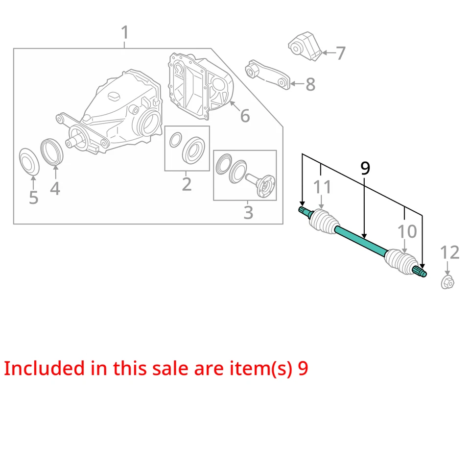 BMW X1 2013 pasajero trasero derecho CV eje OEM 96 k millas - LKQ357840736 Foto 4 de 4