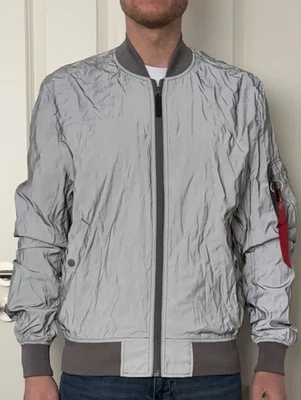 Alpha Bomber Jacke Silber Reflective MA-1 - Bild 1 von 4