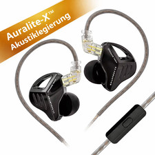 ✅KZ ZVX HiFi In-Ear Kopfhörer mit Mikrofon | Profi Sound | Schwarz 3,5mm