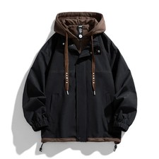 Men's Jacket Thin Hooded Jacket Youth Autumn and Winter New Popular Color Matchi