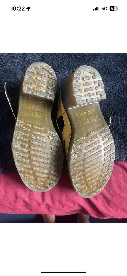 Dr Martens Polley Eleanor Mary Janes UK5 Yellow Patent Leather Sandals FLT14-CD - Image 4 of 4