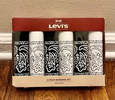 Levi's 6 Pack 100 Cotton Bandana Set White/Black