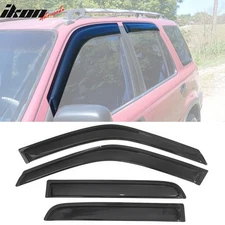 Fits 97-01 Honda CRV CR-V Acrylic 4PCS Window Visors Vent Rain Sun Guard Tape-On