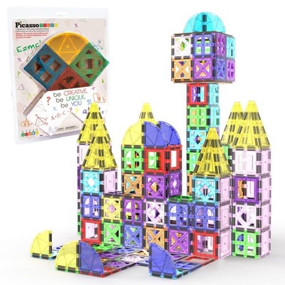 PicassoTiles Magnetic Building Block Medium, Quarter Round and Window Set
