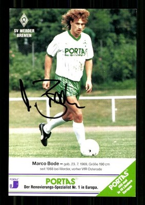 Marco Bode Autogrammkarte Werder Bremen 1990-91 Original Sign. # G 52208