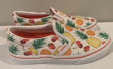 Vans Sparkle Fruits White Slip-On Sneakers Kids Boys Girls Size US 1 UK 13.5 New