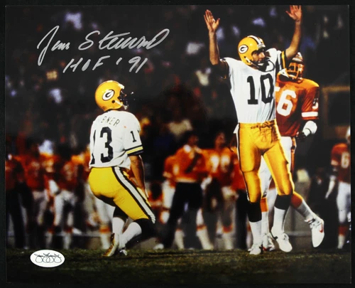 1980-83 Jan Stenerud Packers Signed Autograph 8 x 10 Photo HOF '91 (JSA)