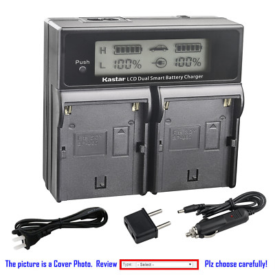 Kastar LCD Dual Fast Charger Battery for Sony BP-U90 U96 BC-U1 U2 & Sony PMW-F3