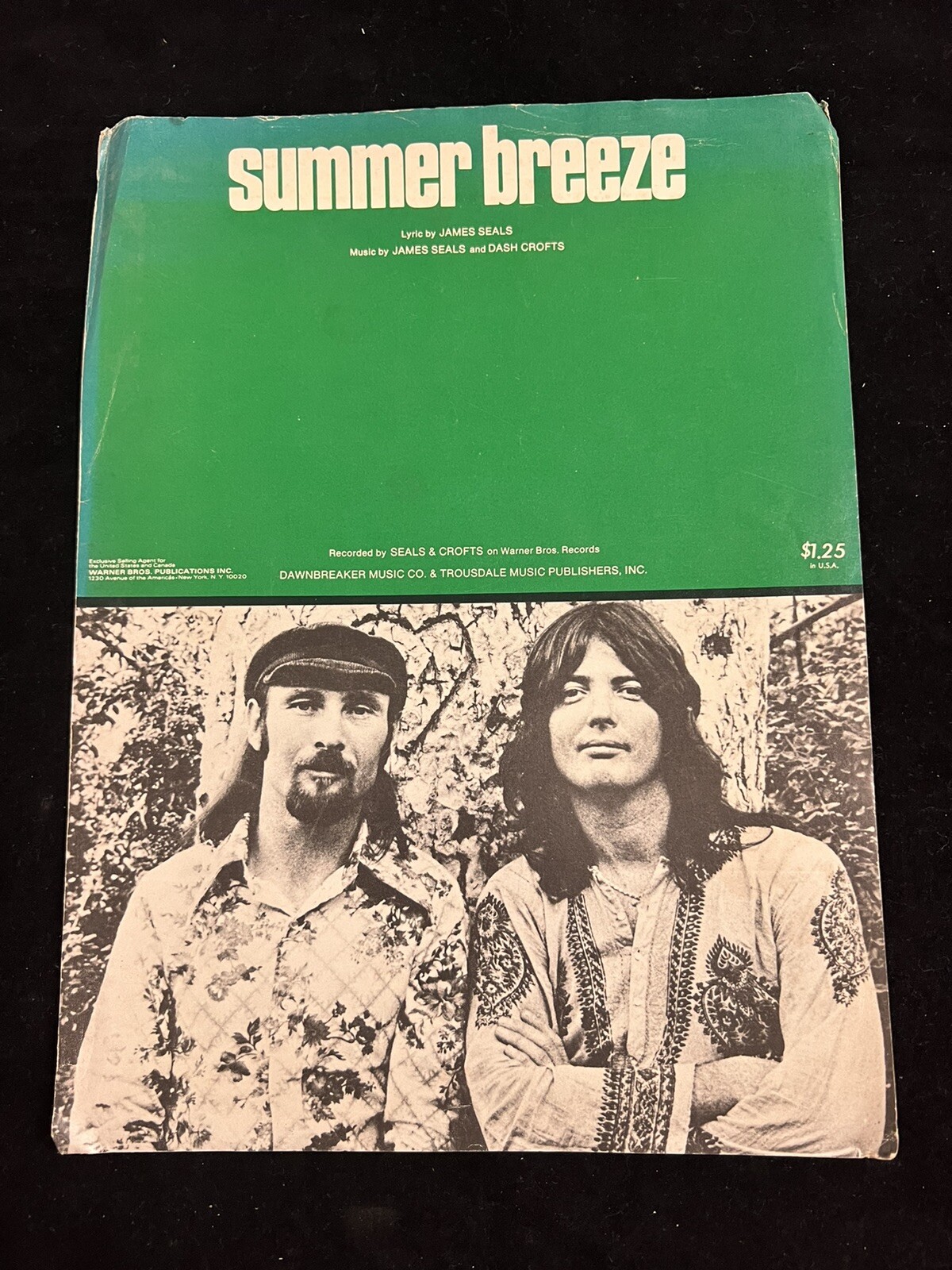 SEALS & CROFTS SUMMER BREEZE SHEET MUSIC PIANO/VOCAL/GUITAR/CHORDS 1972