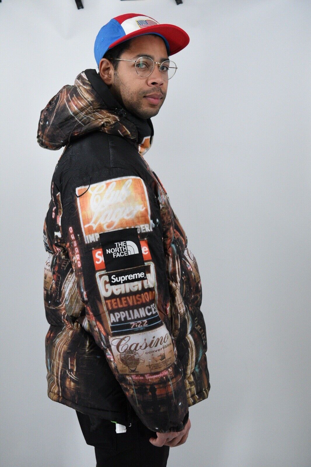 Supreme × The North Face TNF Times Square 1/2 Zip 800 Fill Hooded Jacket  Large