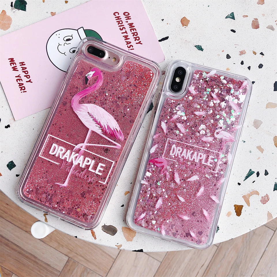 Unicorn Flamingo Liquid Glitter Case Cover For iPhone 14 Pro Max 13 12 11 7 8 SE - Image 4 of 4