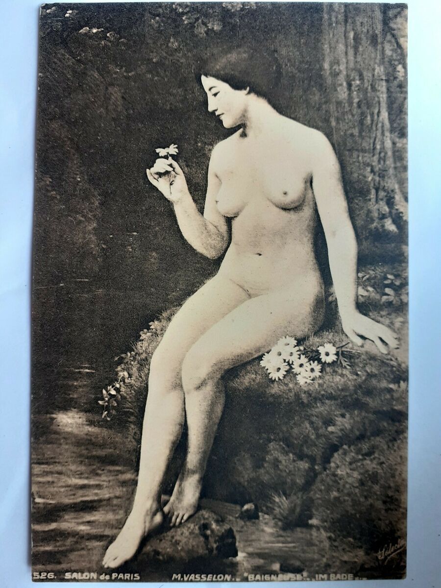french nude Late 1800's First Nude Risque Postcard ART French Maria Vasselon SALON de  PARIS | eBay