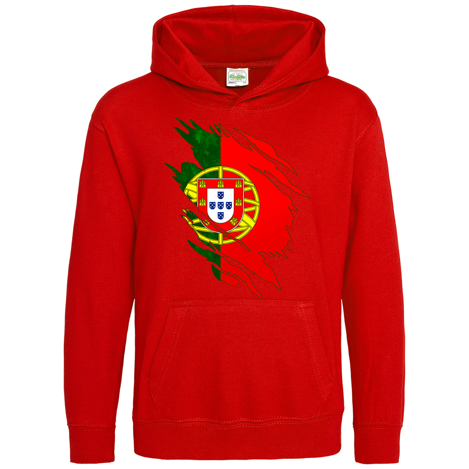 Torn Effect Portugal Flag Hoodie Football Christmas Gifts For Kids Portugese ...