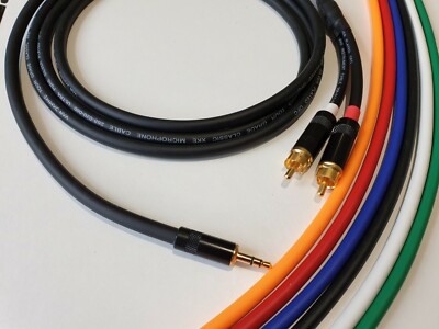 Qualität 3,5mm Stereo Klinke auf 2xRCA Phono Van Damme Y Splitter Kabel 2m schwarz