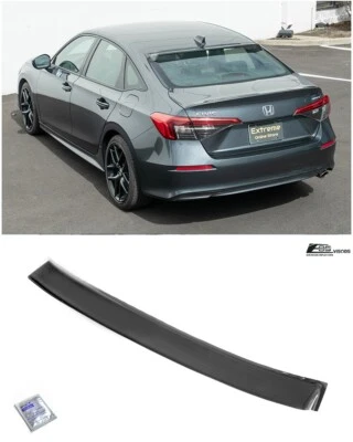 For 22-Up Honda Civic Sedan JDM Tape-On Tinted Black Rear Roof Window Wing Visor - Bild 1 von 4
