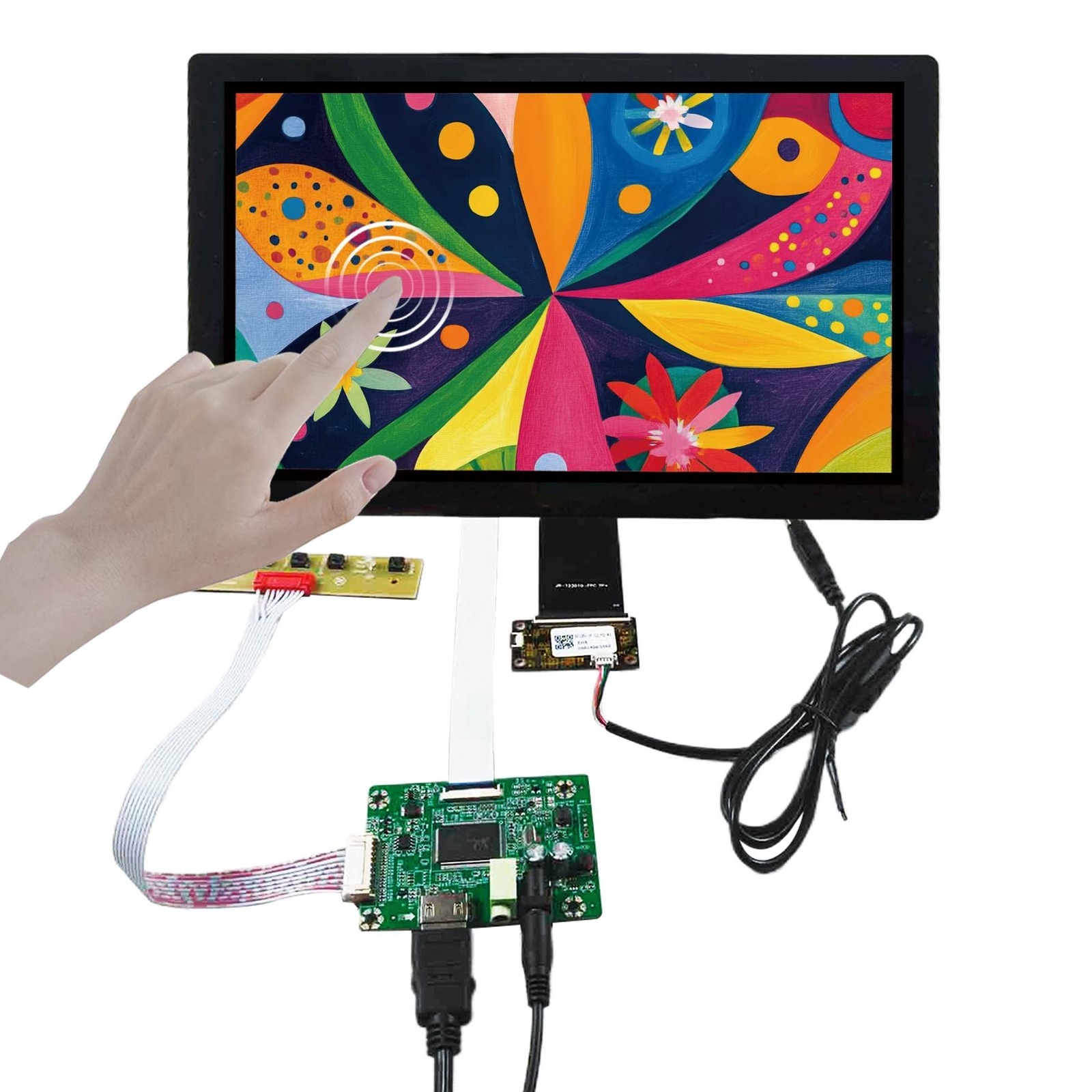 11.6 inch 1080P FHD Capacitive IPS LCD Touch Screen & HD eDP Driver Board 30pins