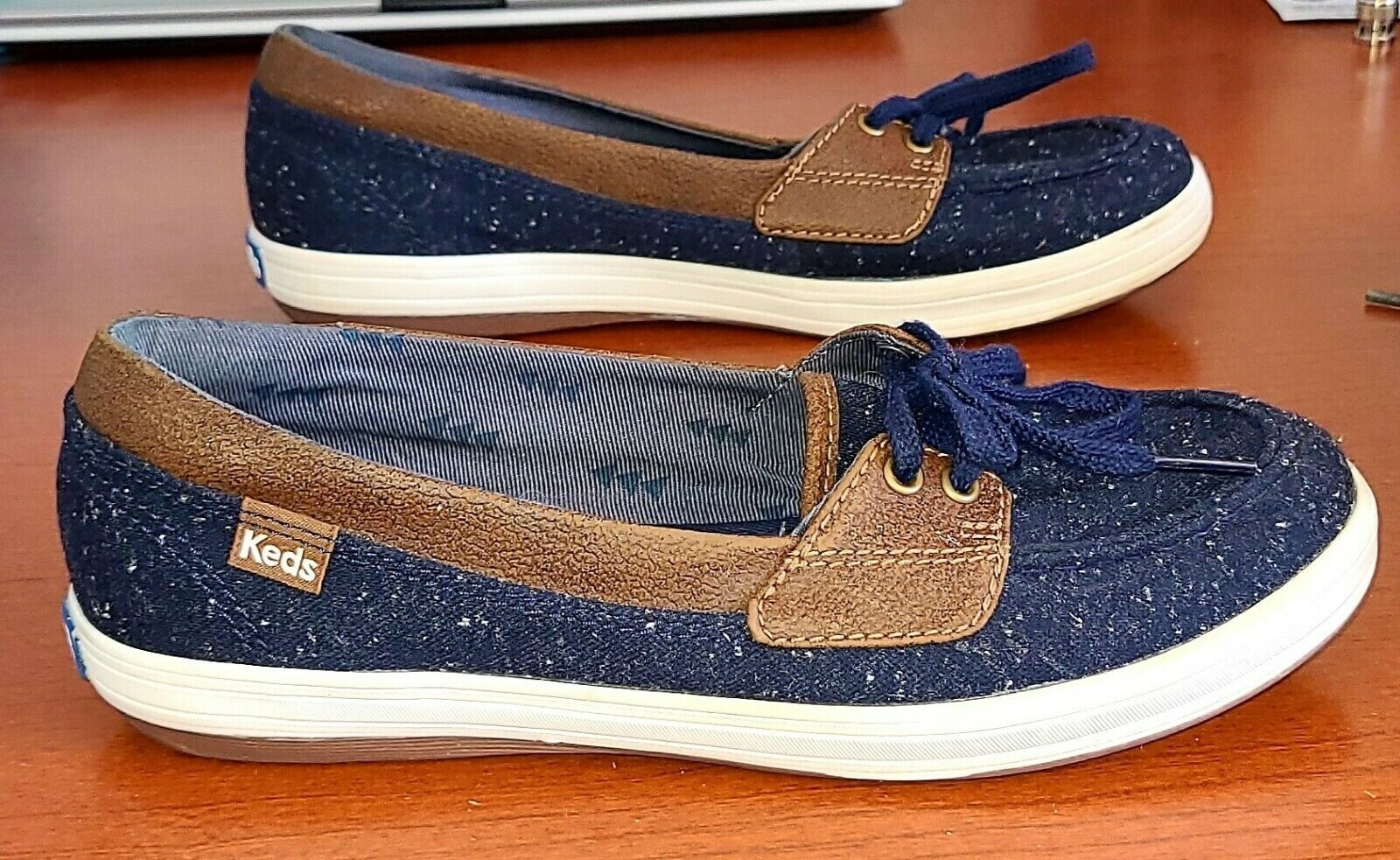 Keds Champion Women's Size 6 Shoes Blue Brown Low Top Comfort Walking Sneakers