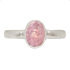 Natural Rose Quartz - Madagascar 925 Sterling Silver Ring Jewelry s.8 CR54193