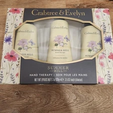 Crabtree & Evelyn Summer Hill Hand Therapy 3x100g 3.5 oz Each NEW!