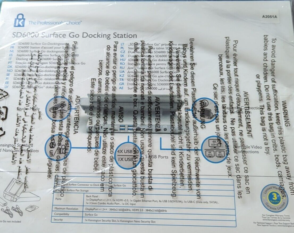 Kensington SD6000 Surface Go Docking Station 5028252606547 eBay